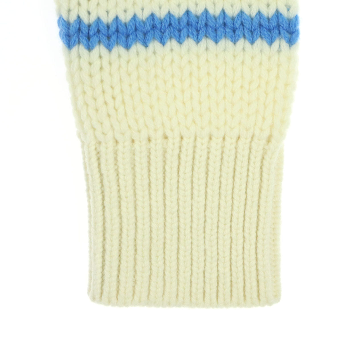 美品 GALERIE VIE ギャルリーヴィー ウール ボーダー柄 ツートンカラー 長袖 ニット F ホワイト系 レディース