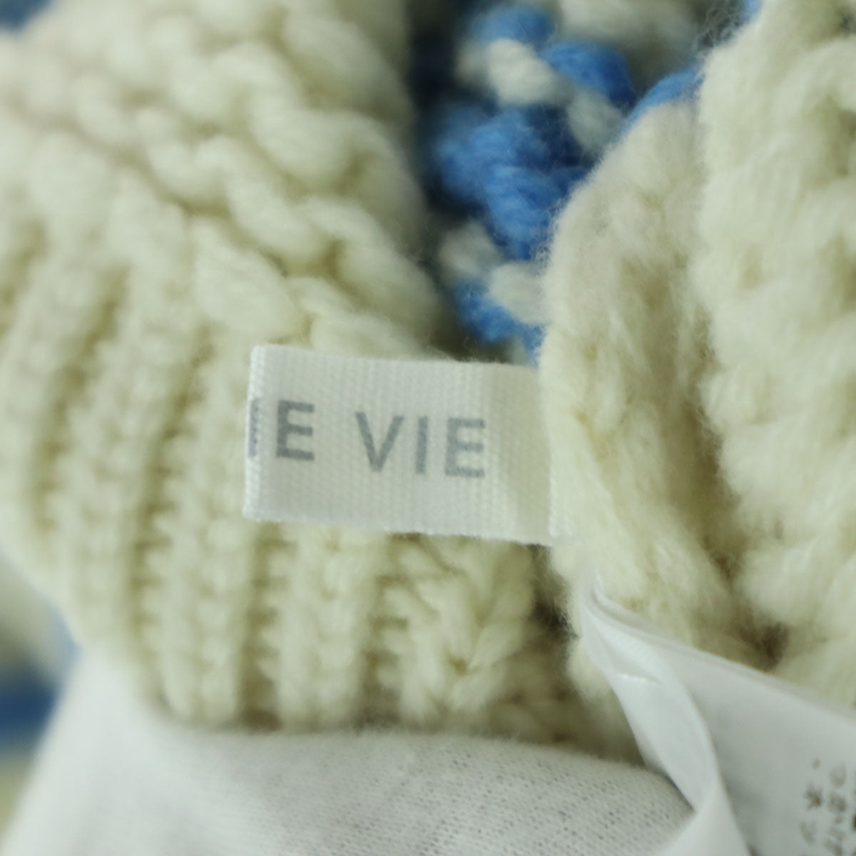 美品 GALERIE VIE ギャルリーヴィー ウール ボーダー柄 ツートンカラー 長袖 ニット F ホワイト系 レディース