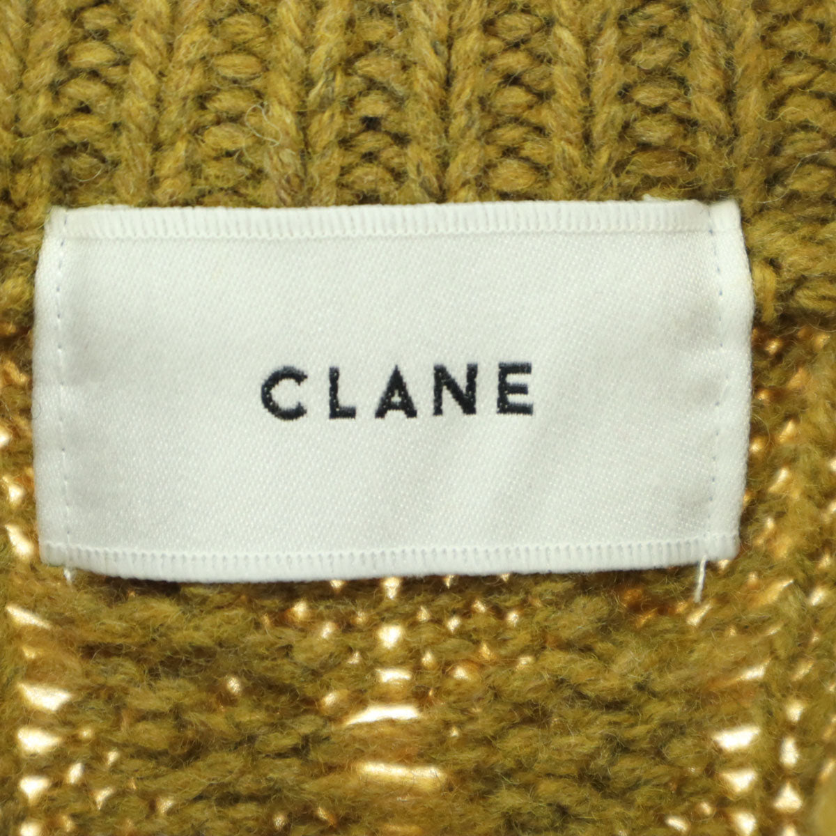 美品 CLANE クラネ ケーブル網 長袖 ニット 1 イエロー レディース
