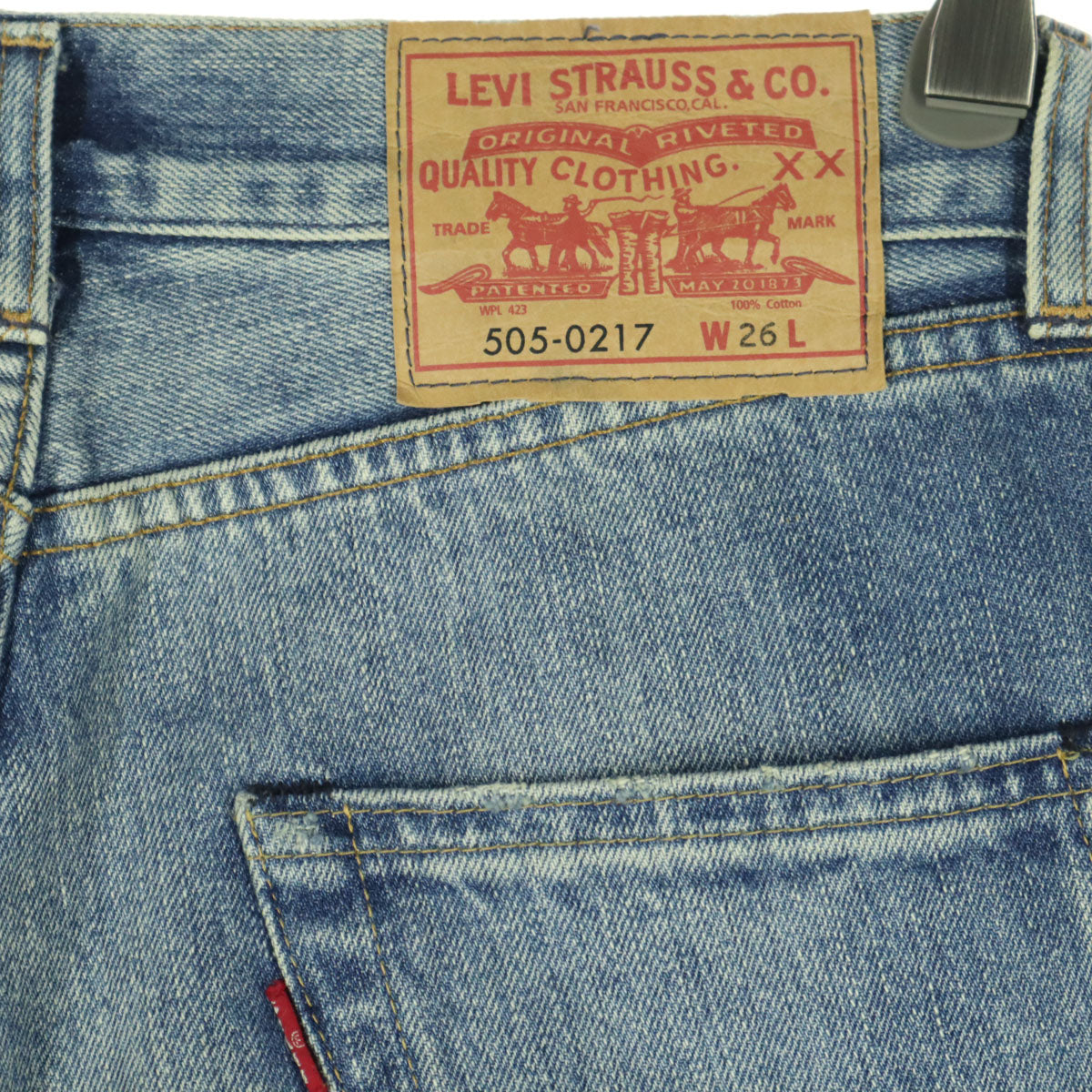 Levi's リーバイス 50-0217 LVC ダメージ加工 スリムデニムパンツ w26 ブルー ヴィンテージクロッシング レディース