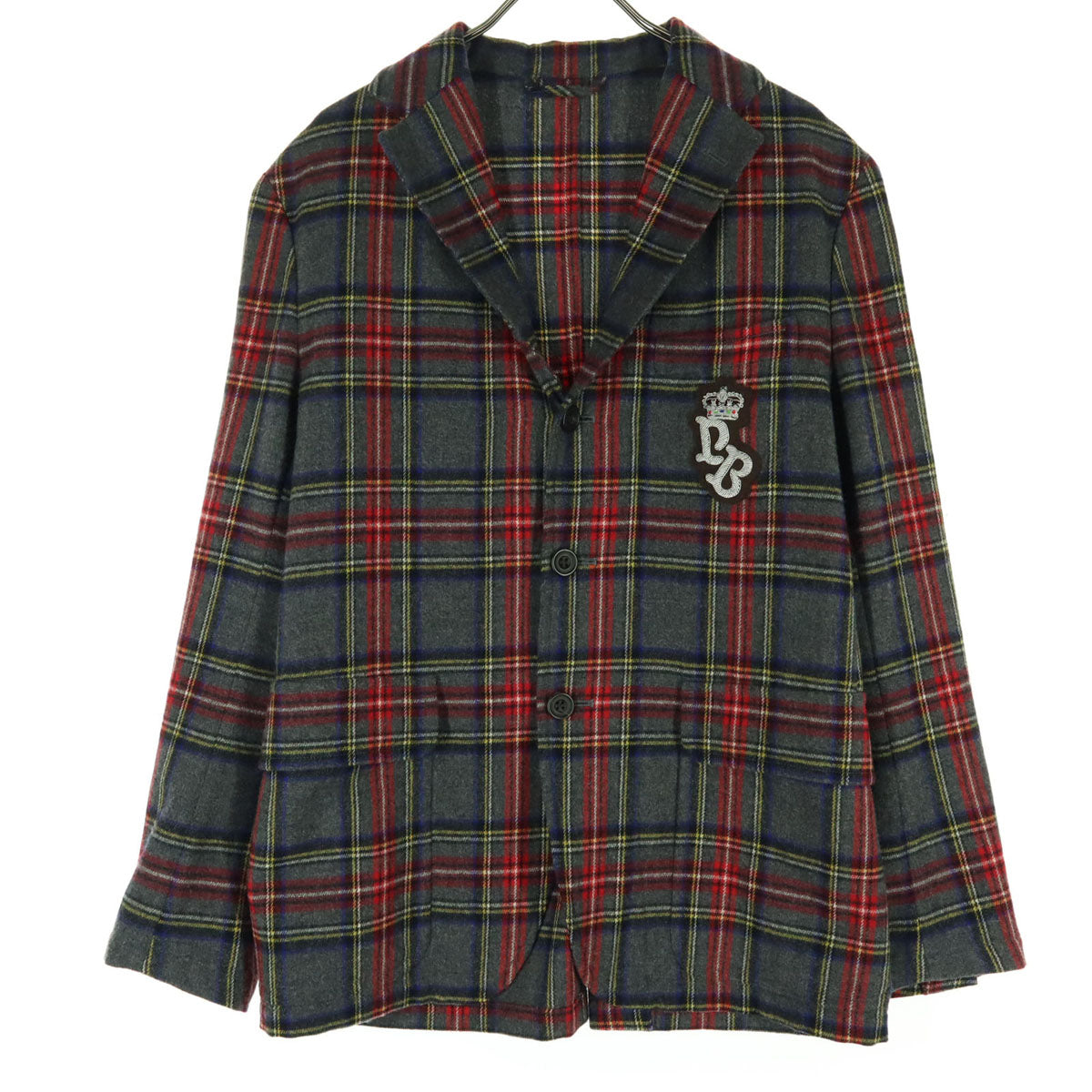 美品 Psycho Bunny サイコバニー 日本製 チェック柄 長袖 ブレザー M グレー系 メンズ