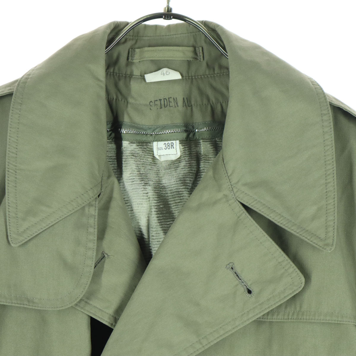 SIDRAN U.Sマリンコープ SP0100-96-D-1051 長袖 トレンチコート 38R カーキ ライナー取外し可 メンズ