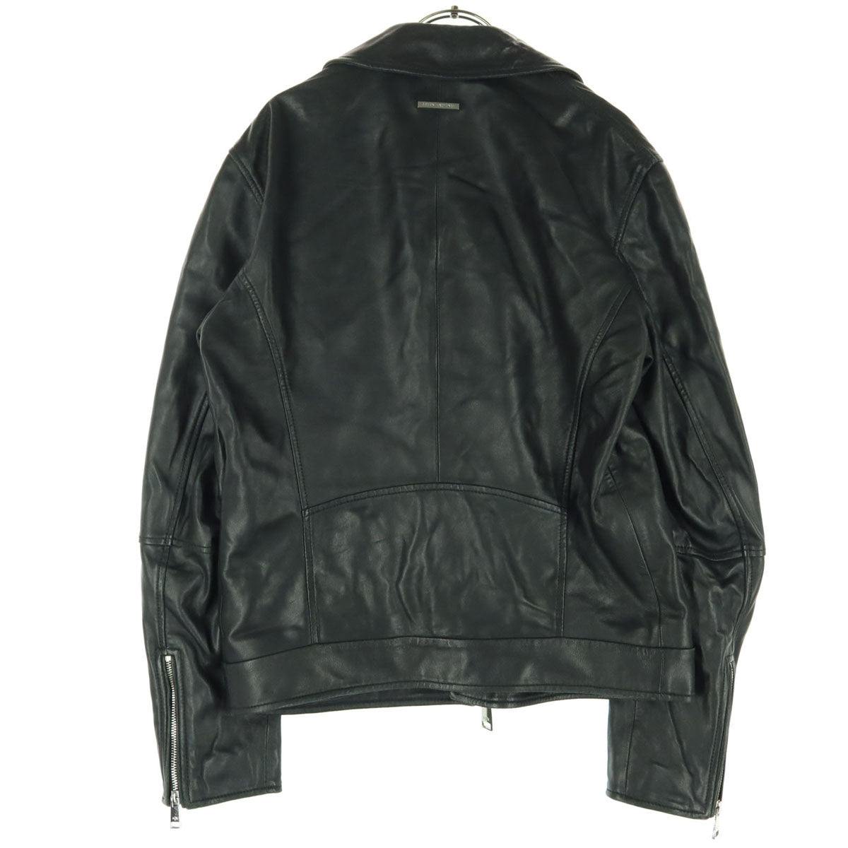 ARMANI EXCHANGE アルマーニエクスチェンジ 長袖 レザー ダブルライダースジャケット S ブラック 羊革 メンズ