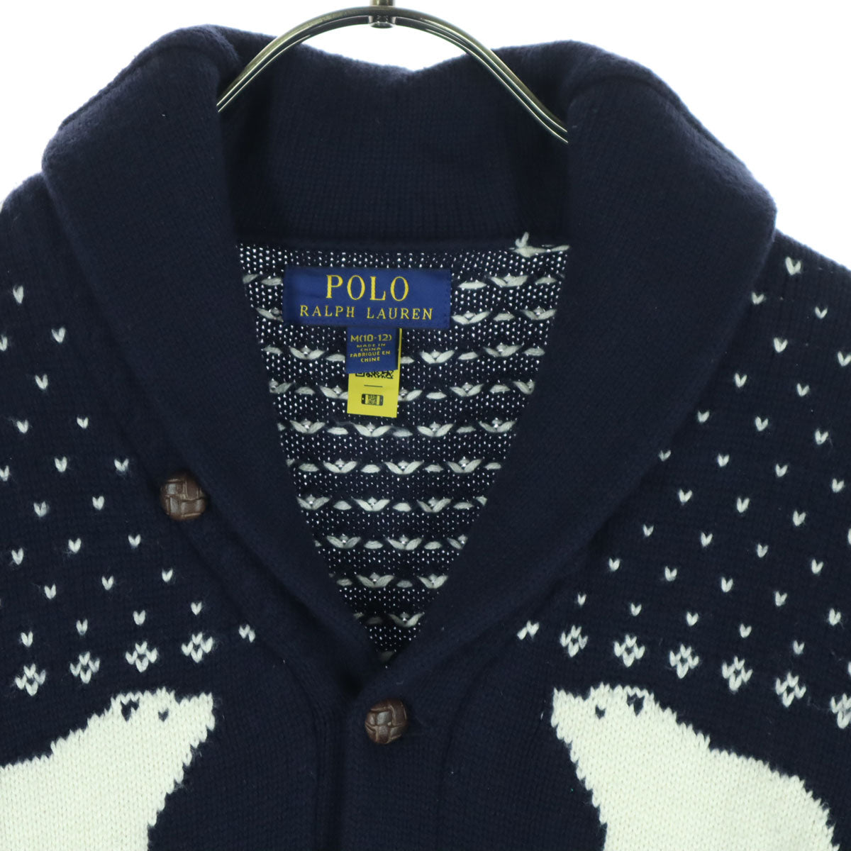 POLO RALPH LAUREN ポロラルフローレン ノルディック柄 長袖 ショールカラー ニットジャケット 150 ネイビー キッズ