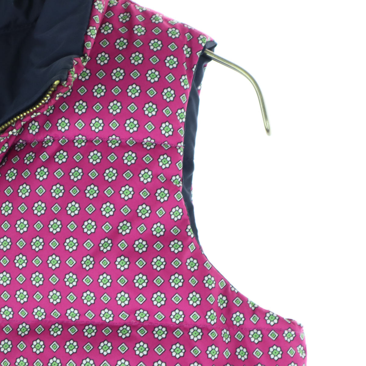 RALPH LAUREN ラルフローレン 総柄 リバーシブル ダウンベスト 140 ネイビー系 ピンク キッズ