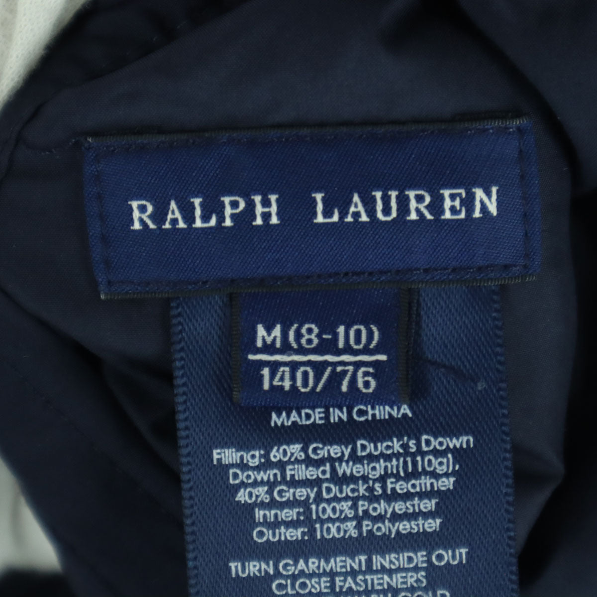 RALPH LAUREN ラルフローレン 総柄 リバーシブル ダウンベスト 140 ネイビー系 ピンク キッズ