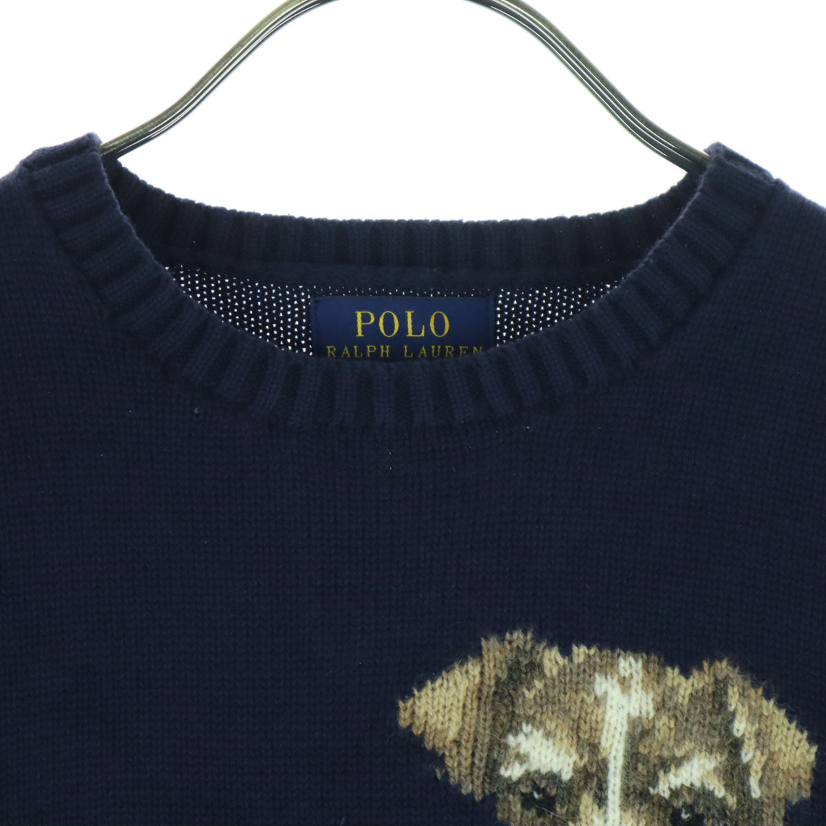 POLO RALPH LAUREN ポロラルフローレン 動物柄 長袖 コットン ニット 120 ネイビー キッズ