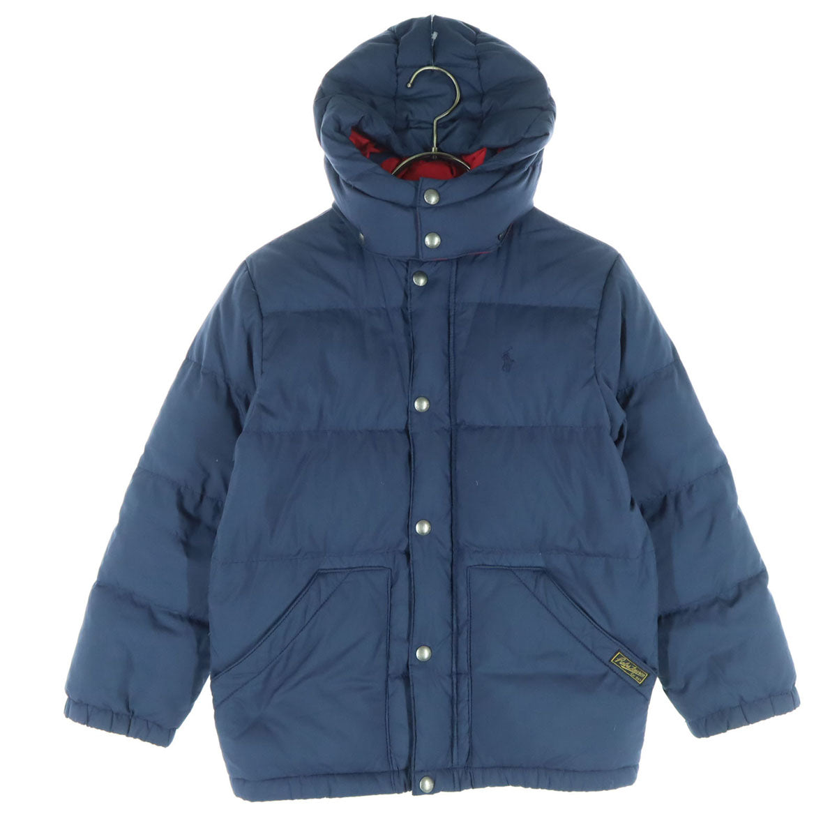 POLO RALPH LAUREN ポロラルフローレン ワンポイントロゴ ツートンカラー 長袖 ダウンジャケット 140 ネイビー キッズ