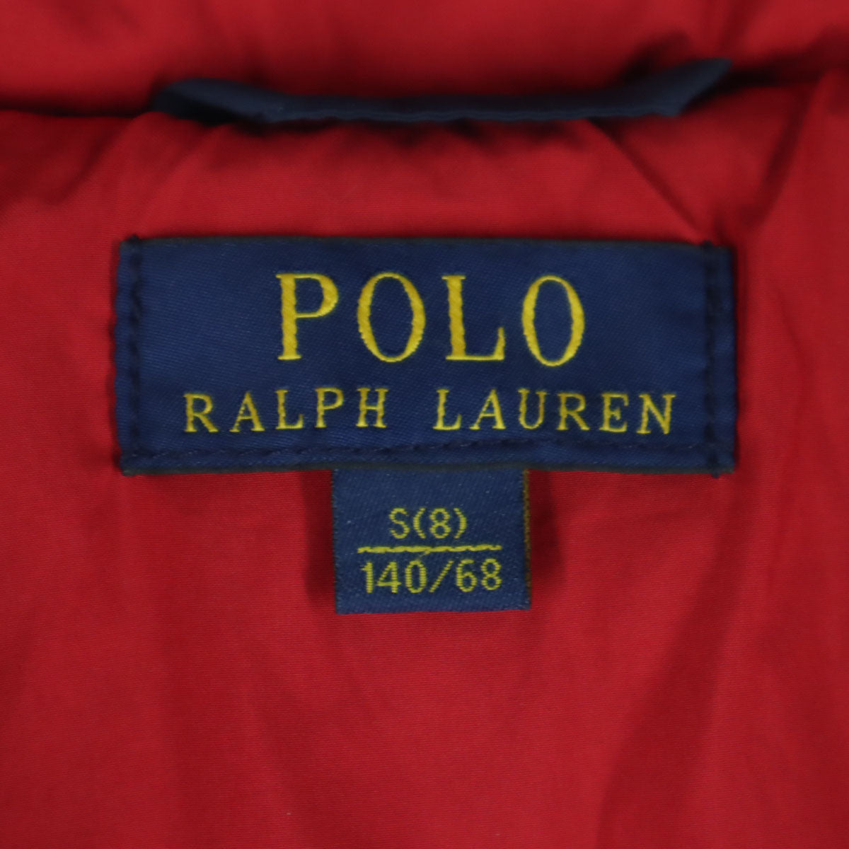 POLO RALPH LAUREN ポロラルフローレン ワンポイントロゴ ツートンカラー 長袖 ダウンジャケット 140 ネイビー キッズ