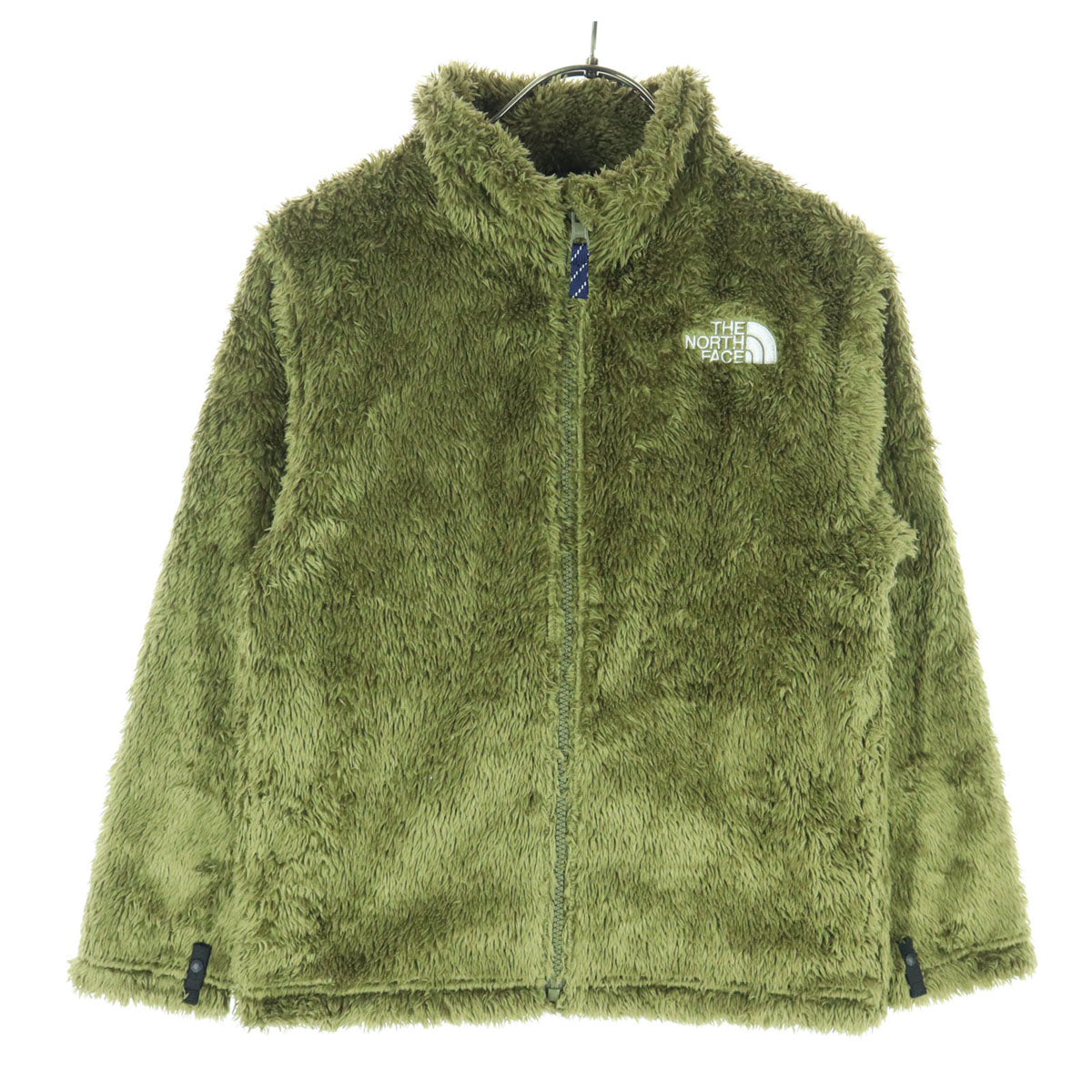 美品 THE NORTH FACE ノースフェイス 長袖 フリースジャケット 140 グリーン系 NAJ72045 キッズ