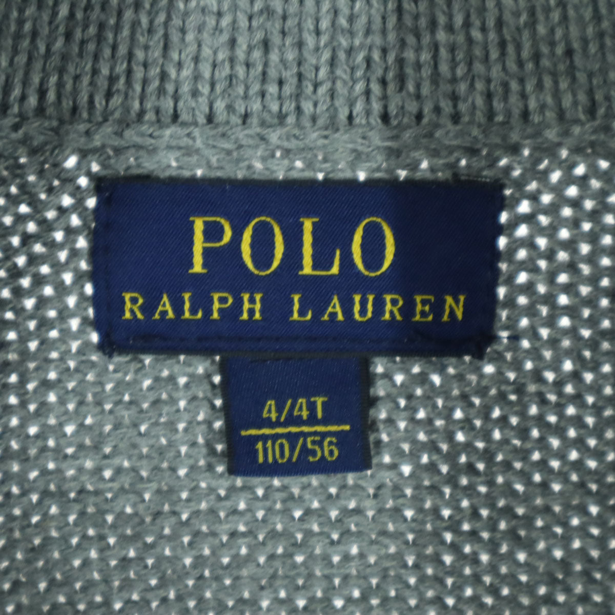 RALPH LAUREN ラルフローレン ビッグポニー 長袖 ショールカラー カーディガン 110 グレー キッズ