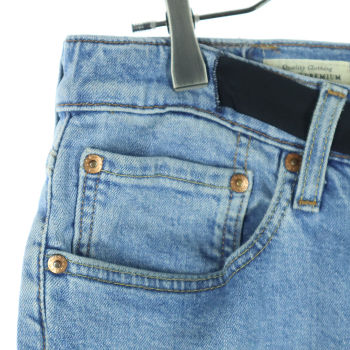 Levi's PREMIUM リーバイス プレミアム ベルト付き テーパードデニムパンツ w31 ライトブルー メンズ