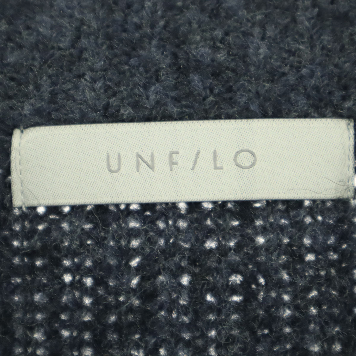 美品 UNFILO アンフィーロ 長袖 ウール混 モヘヤ混 ニット XL ネイビー メンズ