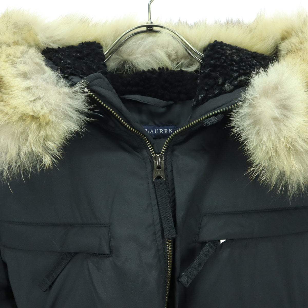 RALPH LAUREN ラルフローレン 長袖 ミリタリー風 ダウンジャケット 5f ブラック フライト レディース