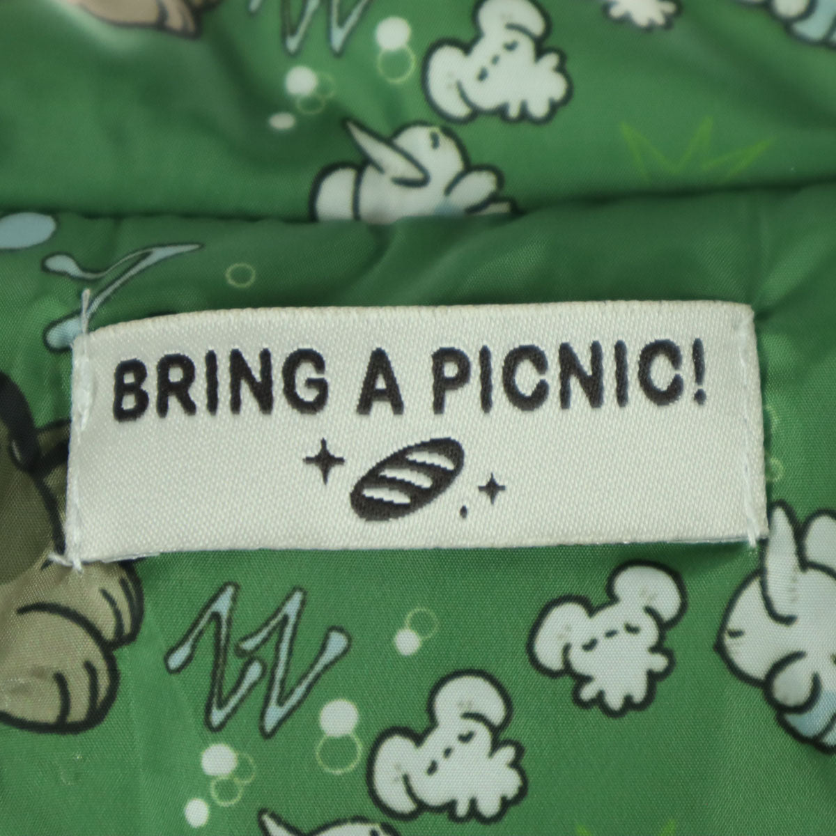 BRING A PICNIC ブリングアピクニック ドオー モチーフ ワッペン 長袖 中綿 フーディジャケット M ブラウン ポケモンセンター限定 メンズ