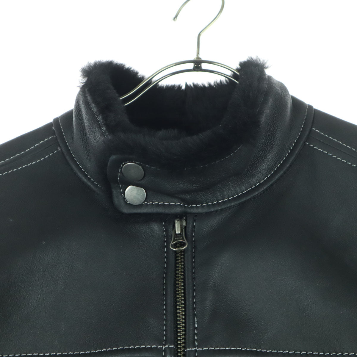 WIND ARMOR ウィンドアーマー 長袖 ムートン レザー シングルライダースジャケット M ブラック 羊革 レディース