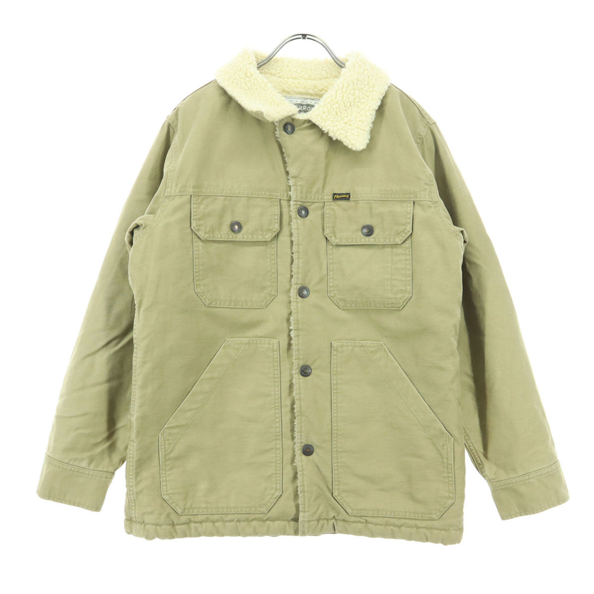美品 Pherrow's フェローズ 長袖 ボアライナー コットンジャケット 36 ベージュ メンズ
