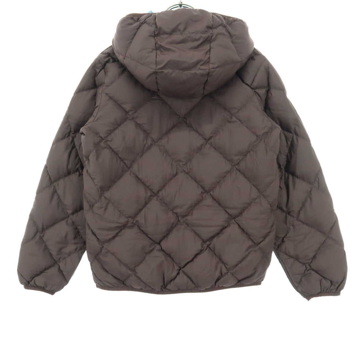 美品 mont-bell モンベル 英字 長袖 ダウンジャケット 150 ブルー リバーシブル フード取り外し可 キッズ