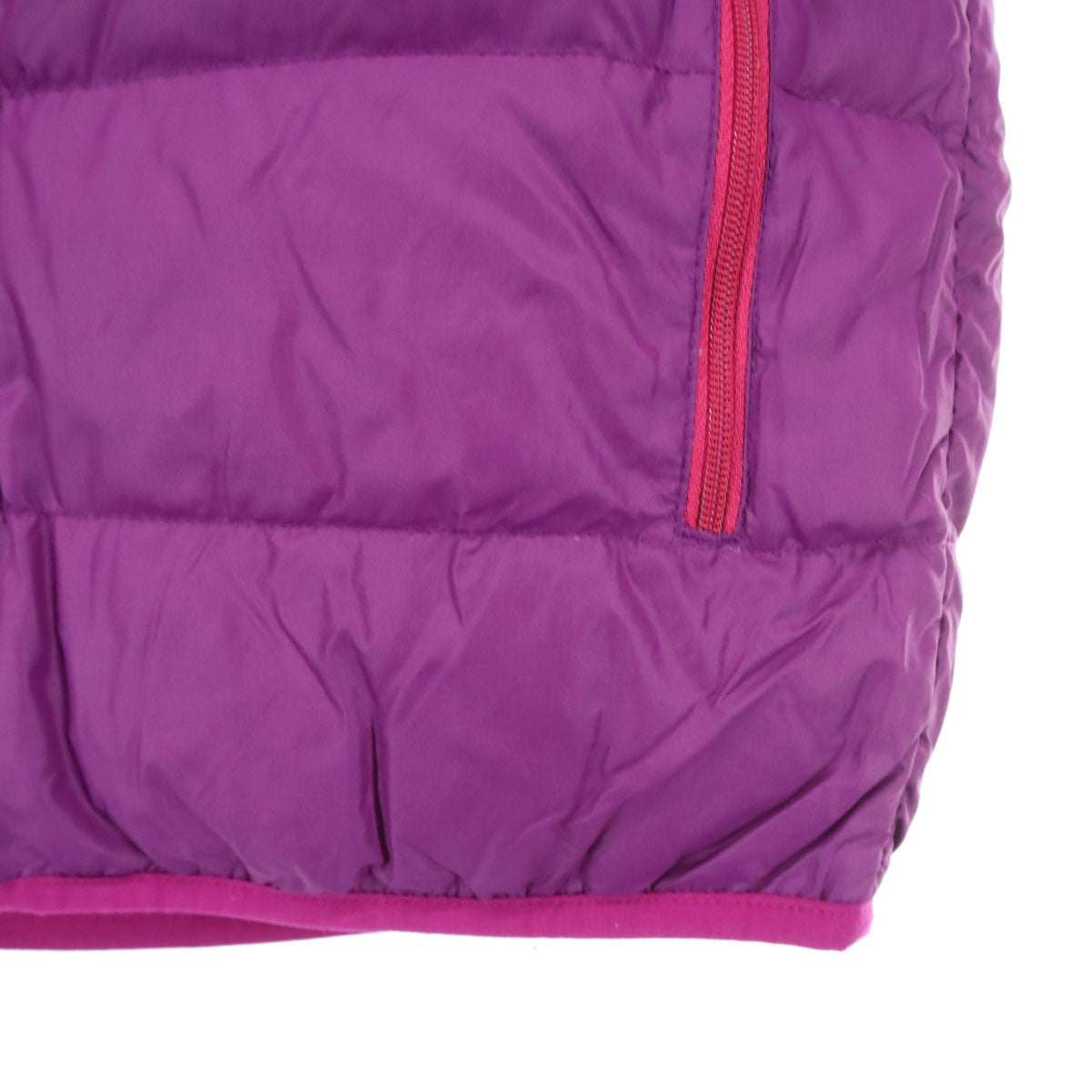 mont-bell モンベル 英字 長袖 ダウンジャケット 130 パープル フード取り外し可 キッズ