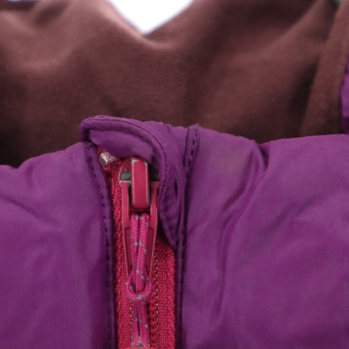 mont-bell モンベル 英字 長袖 ダウンジャケット 130 パープル フード取り外し可 キッズ