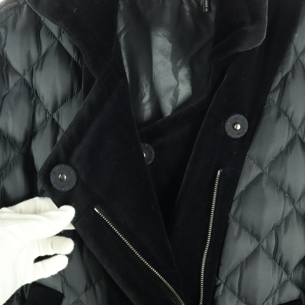 Sonia Rykiel ソニアリキエル 長袖 キルティング ダウンコート M ブラック レディース