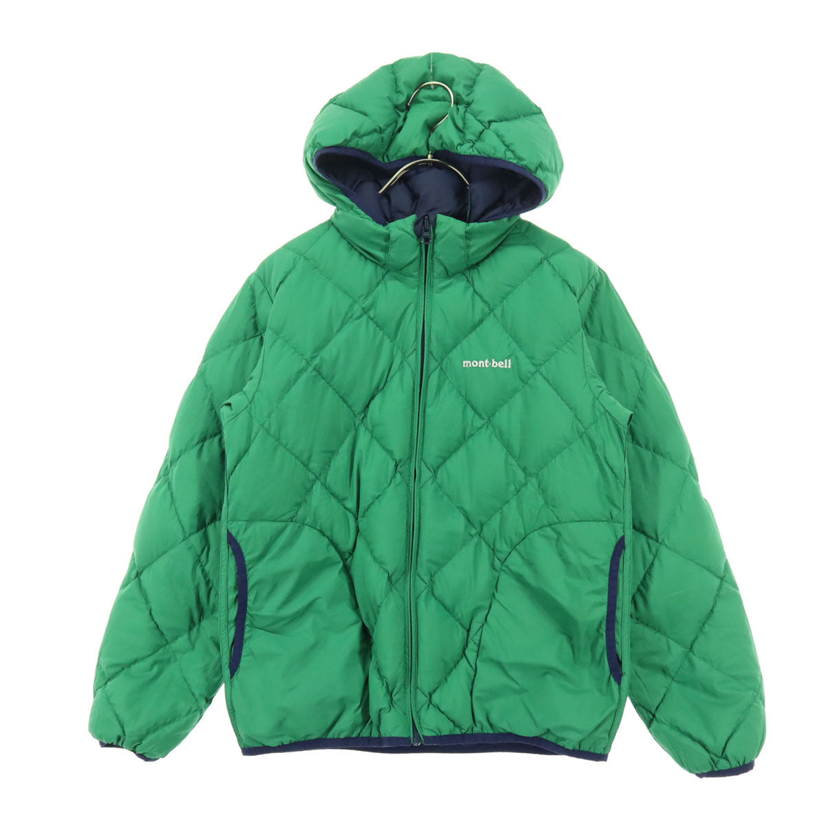 mont-bell モンベル リバーシブル 長袖 ダウンジャケット 150 ネイビー系 グリーン キッズ