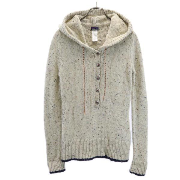patagonia パタゴニア ハーフボタン ニットジャケット M ベージュ系 アウトドア レディース