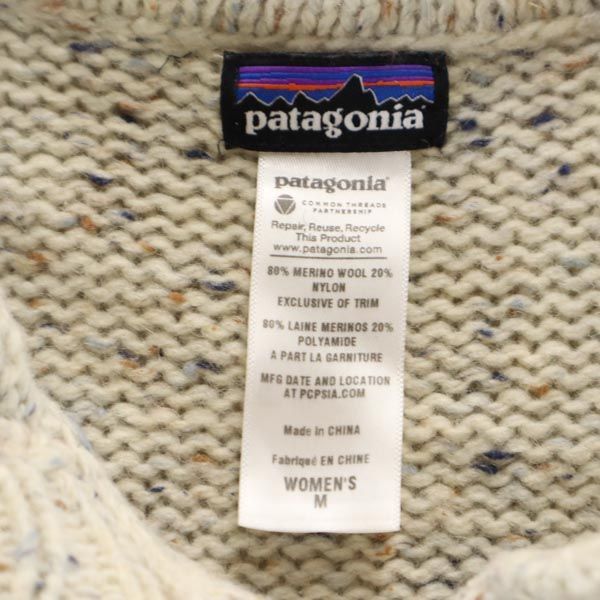 patagonia パタゴニア ハーフボタン ニットジャケット M ベージュ系 アウトドア レディース