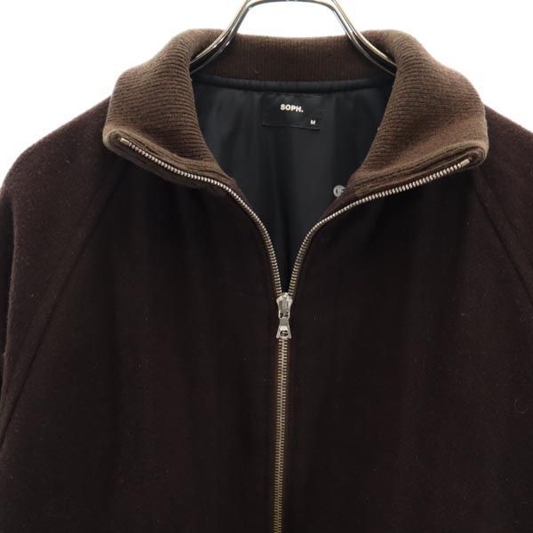 SOPH. ソフ ウールブレンド ハイネック ジップジャケット M ブラウン メンズ