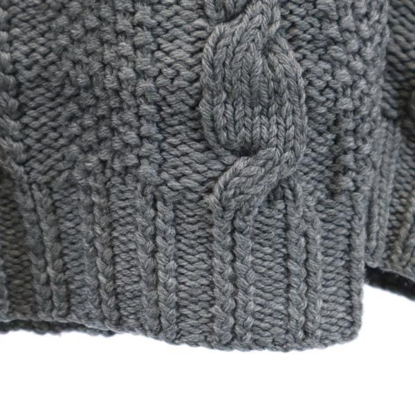 Ron Herman ロンハーマン ケーブル編 長袖 Vネック セーター S グレー ニット レディース