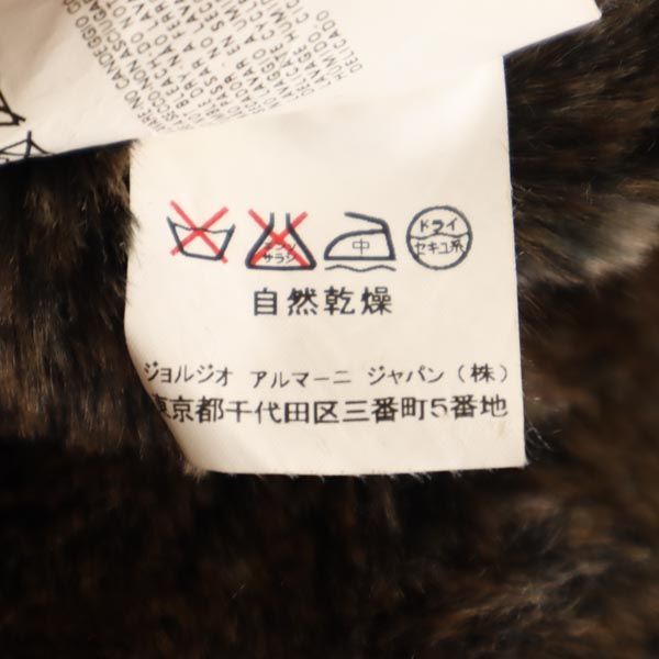 ARMANI JEANS アルマーニジーンズ フェイク レザージャケット USA 4 焦茶 裏ファー メンズ