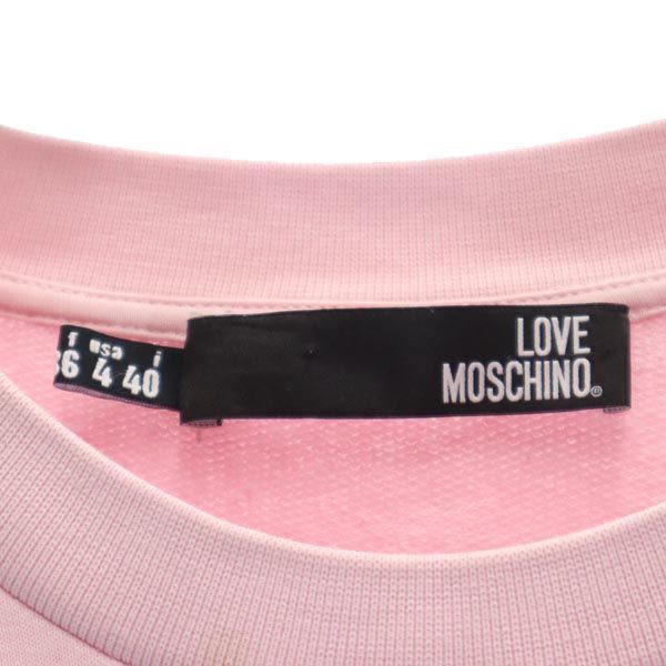 LOVEMOSCHINO ラブモスキーノ ロゴプリント 長袖 スウェット ワンピース 4 ピンク系 レディース