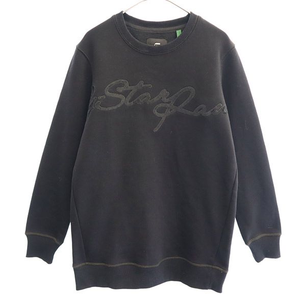 G-STAR RAW ジースターロウ ワッペン刺繍 長袖 トレーナー XS ブラック スウェット 裏起毛 メンズ