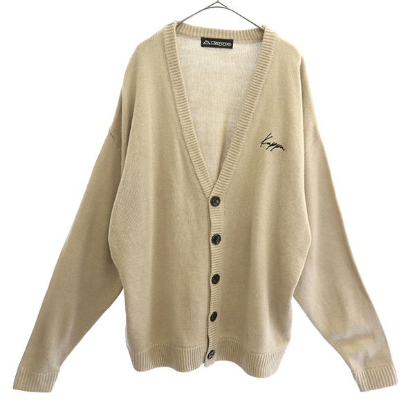 カッパ 長袖 Vネック ニットカーディガン M ベージュ Kappa メンズ