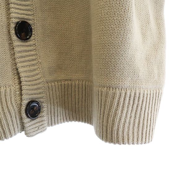 カッパ 長袖 Vネック ニットカーディガン M ベージュ Kappa メンズ