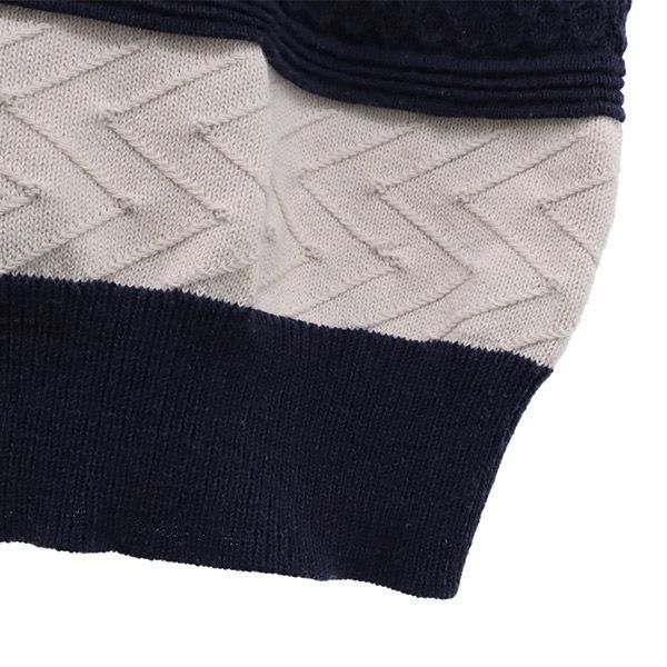 MACKINTOSH PHILOSOPHY マッキントッシュフィロソフィー ボーダー柄 長袖 セーター 38 ネイビー×ホワイト ニット レディース