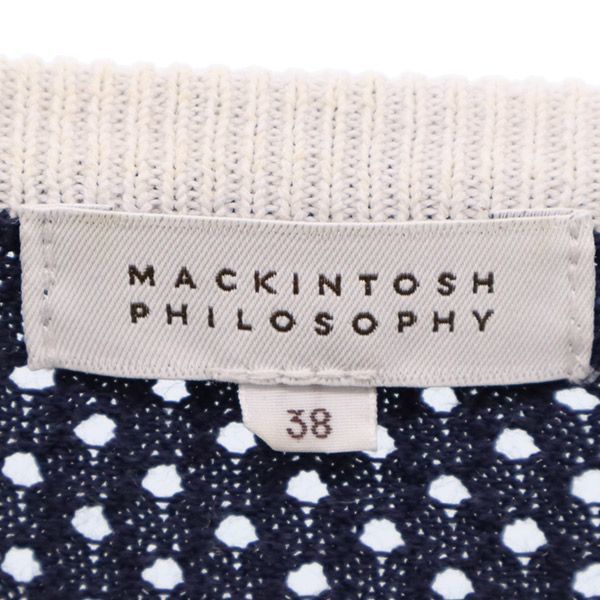 MACKINTOSH PHILOSOPHY マッキントッシュフィロソフィー ボーダー柄 長袖 セーター 38 ネイビー×ホワイト ニット レディース