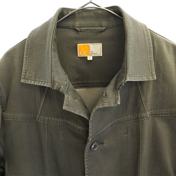 E.Z BY ZEGNA イージーバイゼニア 三陽商会 ステンカラーコート L グレー メンズ