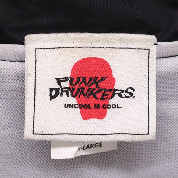 パンクドランカーズ プリント ナイロンジャケット XL ブラック PUNK DRUNKERS メンズ