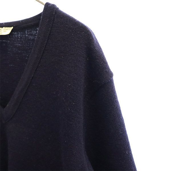 SAINT JAMES セントジェームス 長袖 Vネック セーター ネイビー ニット レディース
