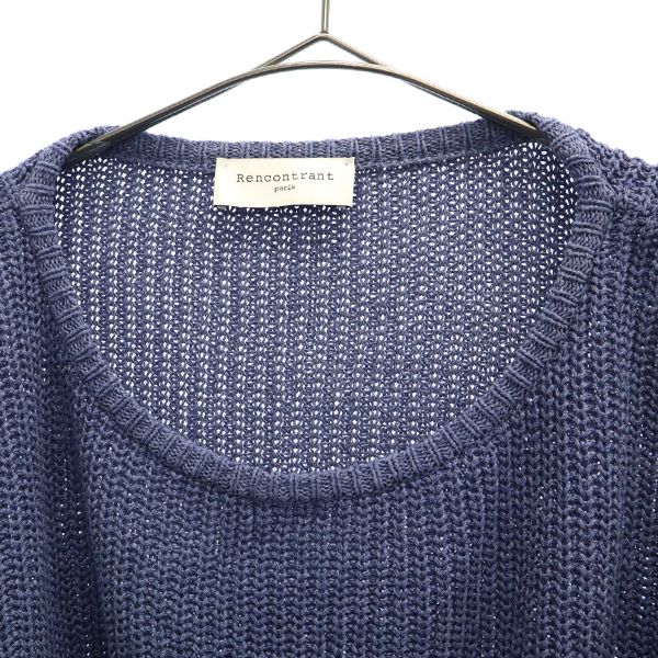 Rencontrant レンコントラント 長袖 ニット M ネイビー セーター レディース
