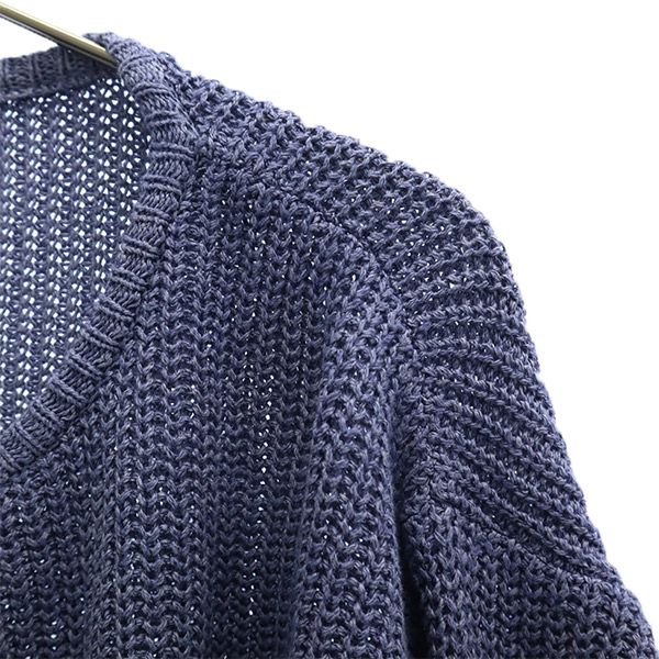 Rencontrant レンコントラント 長袖 ニット M ネイビー セーター レディース