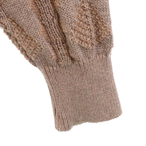 LANVIN ランバン 総柄 長袖 Vネック セーター 50 ブラウン系 ニット メンズ