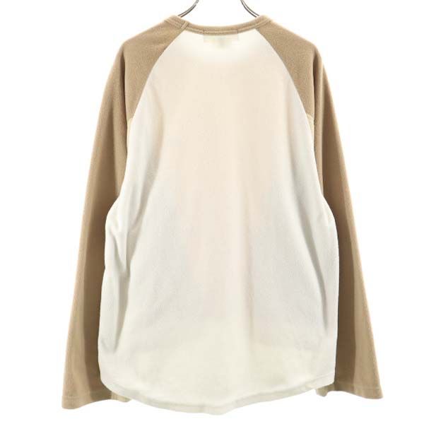 ガンリュウ 2014年 ロゴ刺繍 長袖 フリース カットソー L ブラウン系×白 GANRYU プルオーバー メンズ