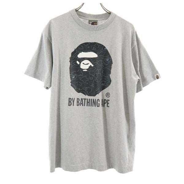 A BATHING APE アベイシングエイプ カウズ コラボ 日本製 半袖 Tシャツ M グレー系 KAWS メンズ