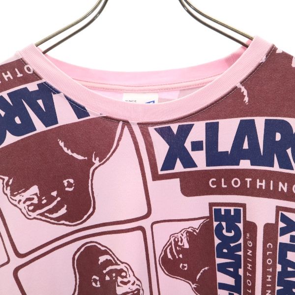XLARGE エクストララージ 総柄 半袖 Tシャツ M ピンク系 メンズ
