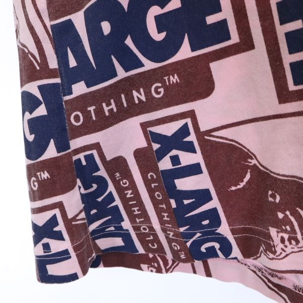 XLARGE エクストララージ 総柄 半袖 Tシャツ M ピンク系 メンズ