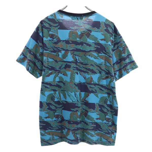 A BATHING APE アベイシングエイプ 日本製 総柄 半袖 Tシャツ L ブルー系 ポケT メンズ