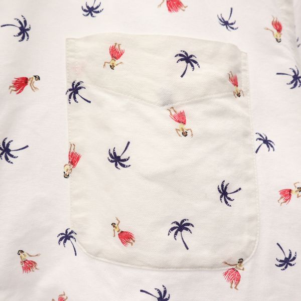 サンサーフ SS34973 東洋エンタープライズ 日本製 半袖 ボタンダウンシャツ L ホワイト系 SUN SURF ハワイアン メンズ