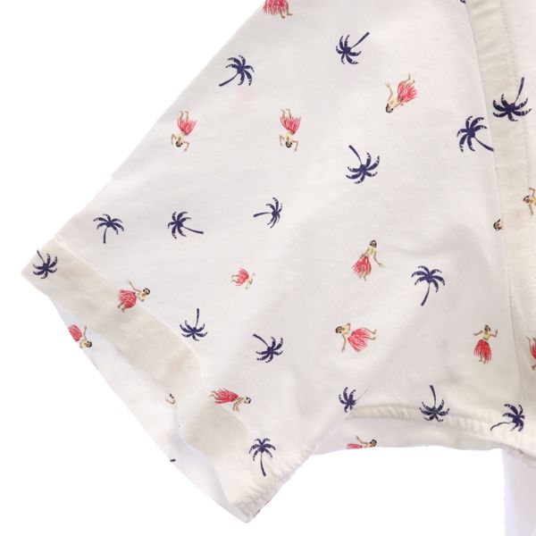 サンサーフ SS34973 東洋エンタープライズ 日本製 半袖 ボタンダウンシャツ L ホワイト系 SUN SURF ハワイアン メンズ